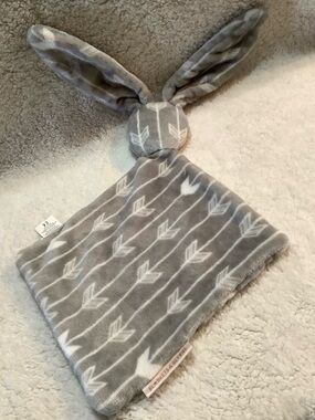 Blankets and Beyond Grey and White Plush Bunny Lovey Security Blanket Toy